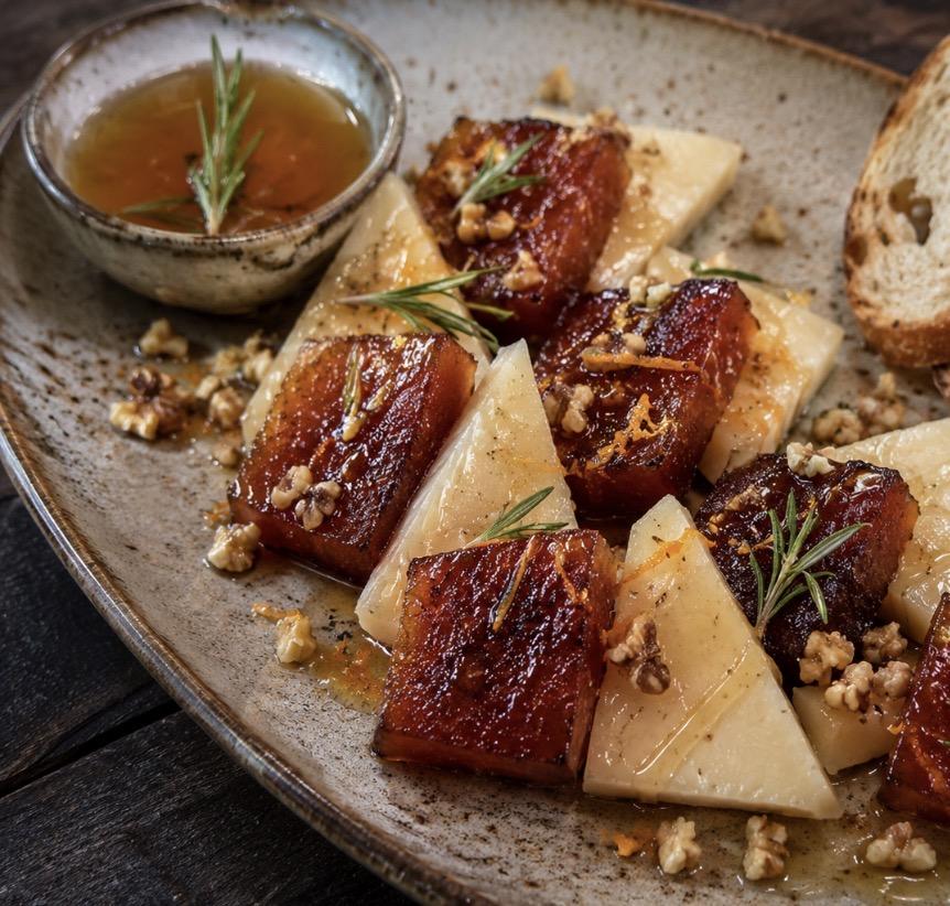 Membrillo con Queso Manchego y Miel de Romero